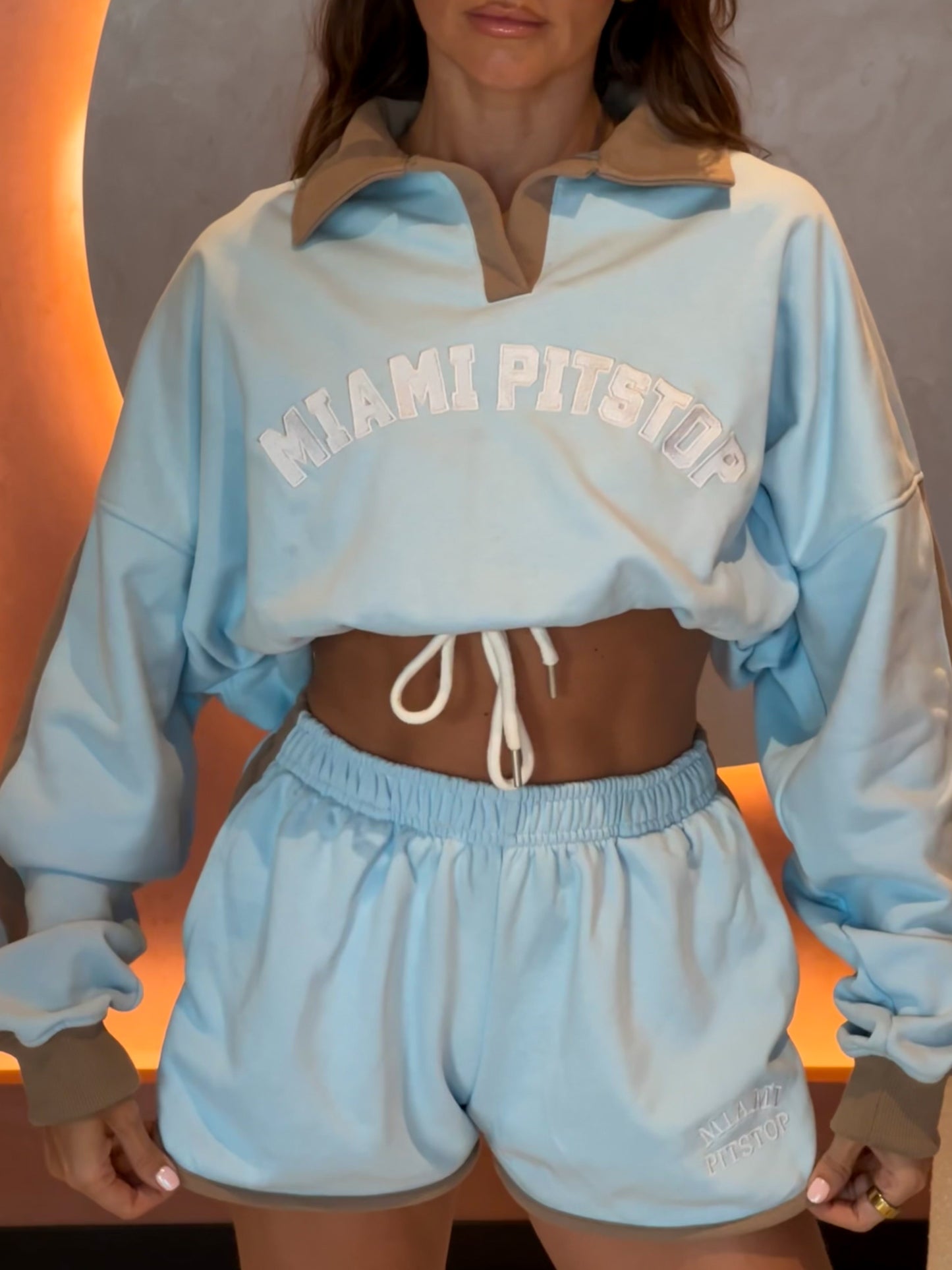 Powder Blue Cropped Jumper