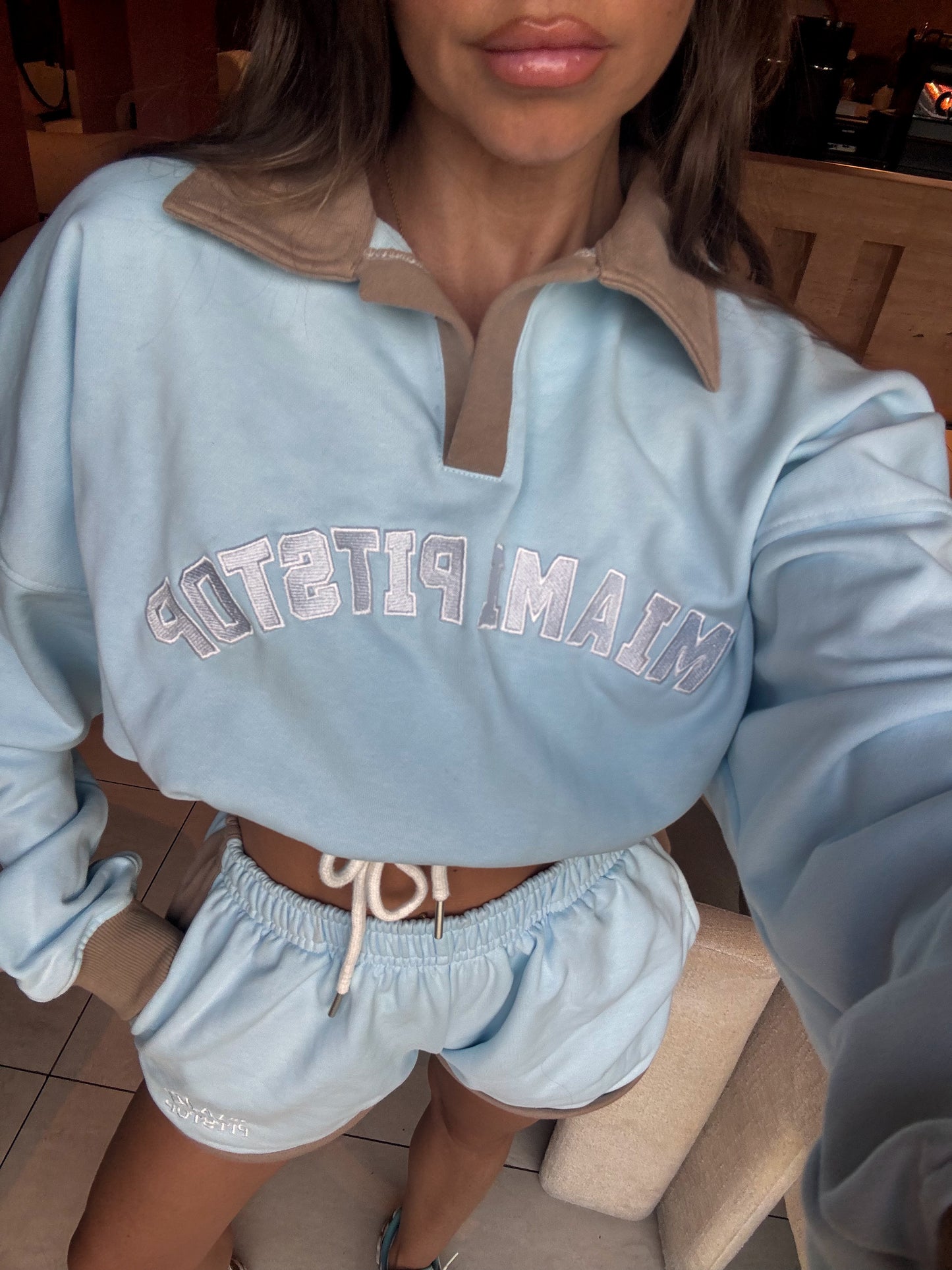 Powder Blue Cropped Jumper